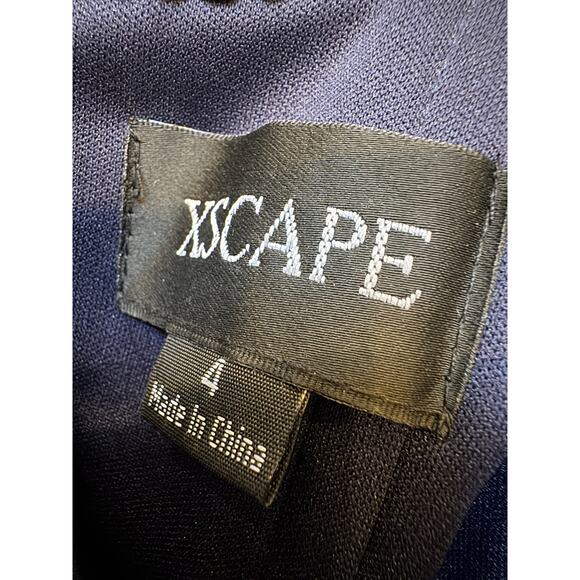 Xscape Navy Strapless Ruched Ruffle Aline Gown - Size 4 (new) - Picture 8 of 9